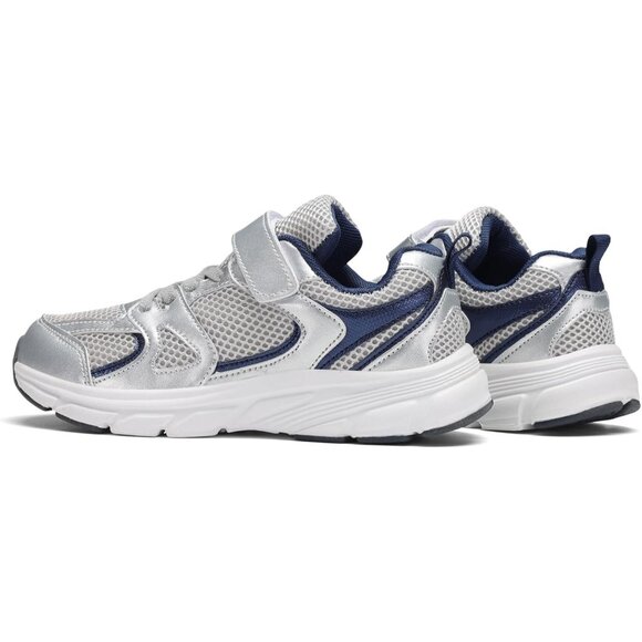 Kids Blue/Grey Casual Lightweight Breathable Classic Adjustable Running Sneaker - Picture 6 of 7